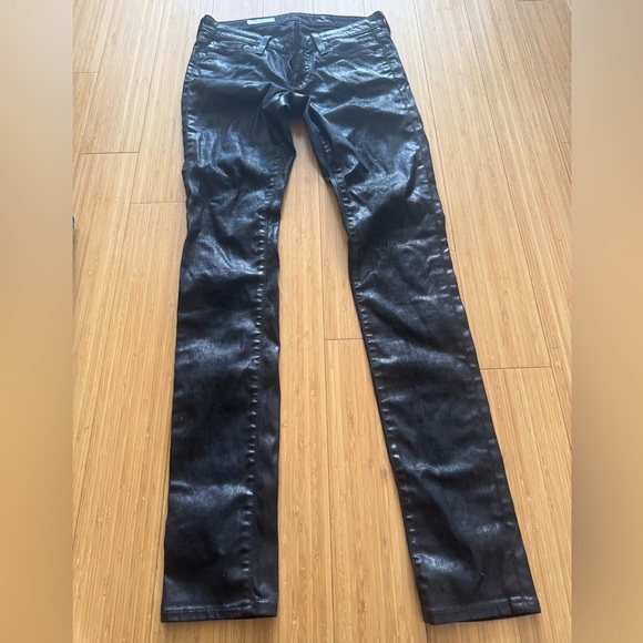 Ag Adriano Goldschmied Denim - AG Adriano Goldschmied Shiny Black Skinny Jeans